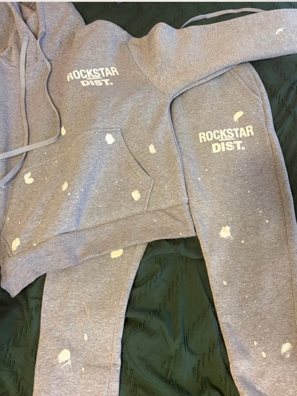Rockstar Dist. Kids Gray Paint-Splash Jogger Set